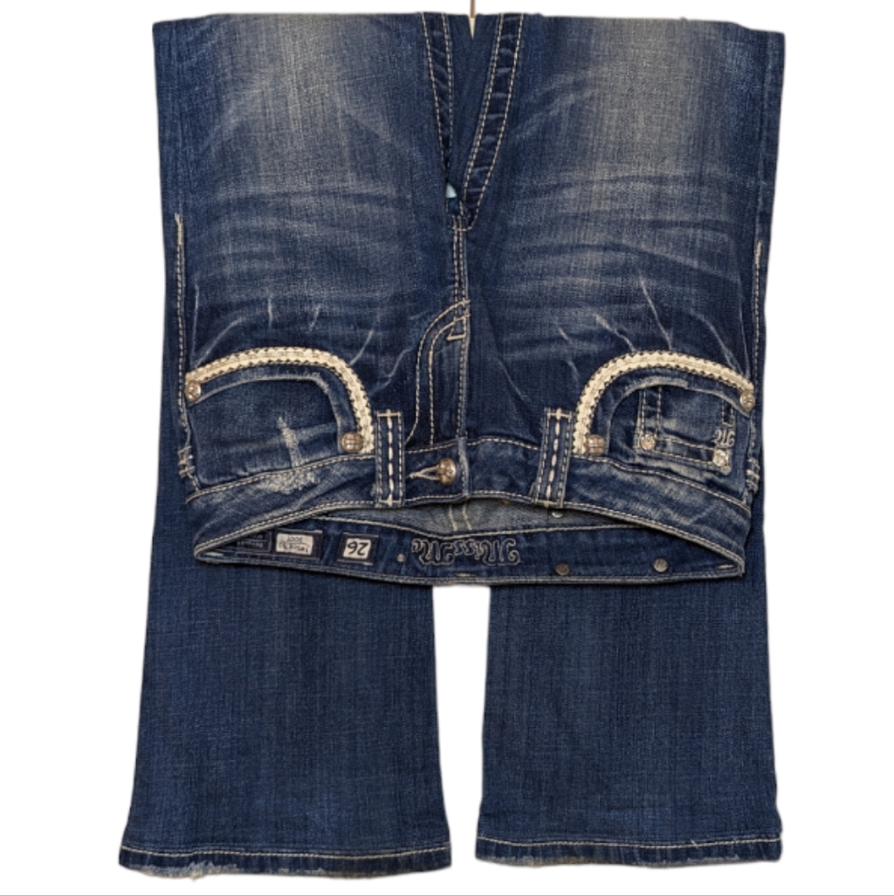 Womens Blue Embroidered Bootcut Jeans - 7 For All Mankind Style - Picture 2 of 15